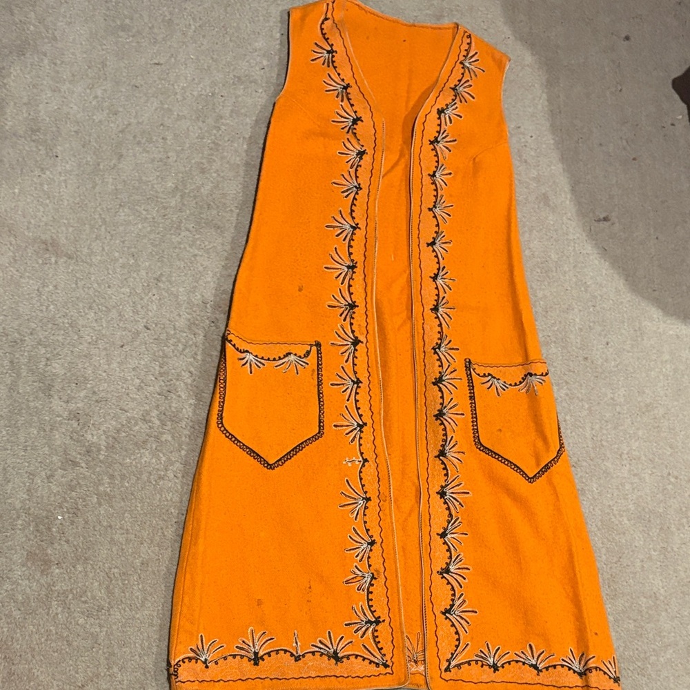 Vintage Indian Wool Embroidered Vest S